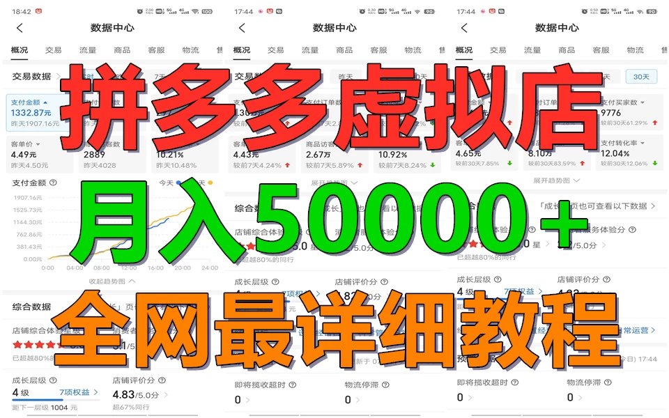 拼多多虚拟电商月入50000+你干你也行，暴利稳定长久，副业首选