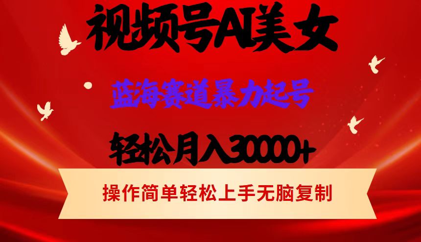 视频号AI美女跳舞，轻松月入30000+，蓝海赛道，流量池巨大，起号猛，当天见效果